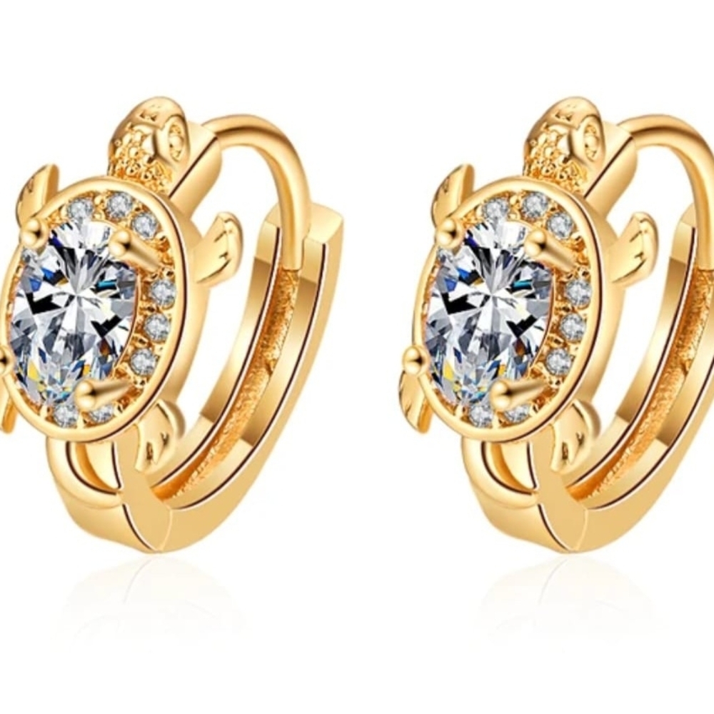 Elegant Gold Plated Turtle Earrings